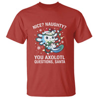 Christmas Axolotl T Shirt Nice Naughty You Axolotl Questions Santa - Wonder Print Shop