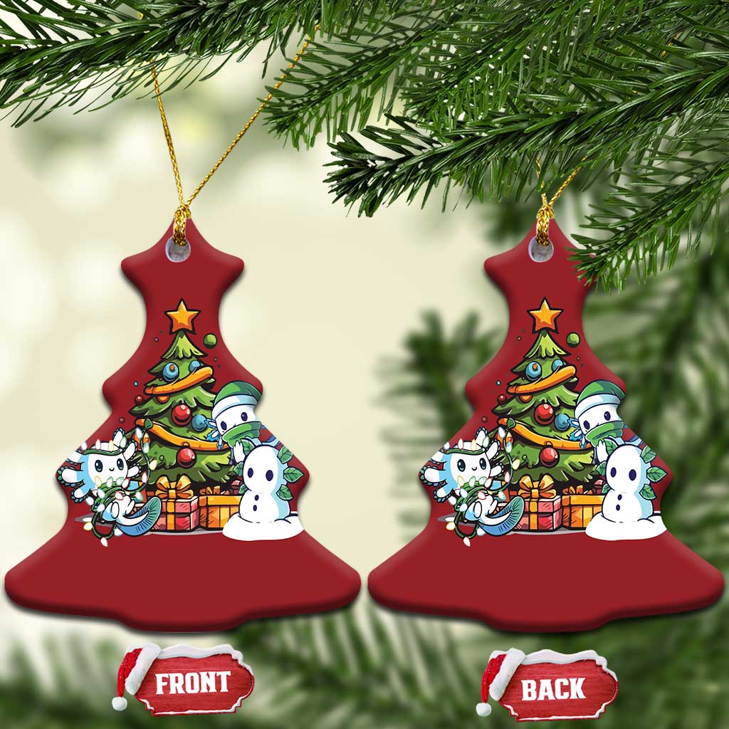 Cute Axolotl Christmas Tree Christmas Ornament - Wonder Print Shop