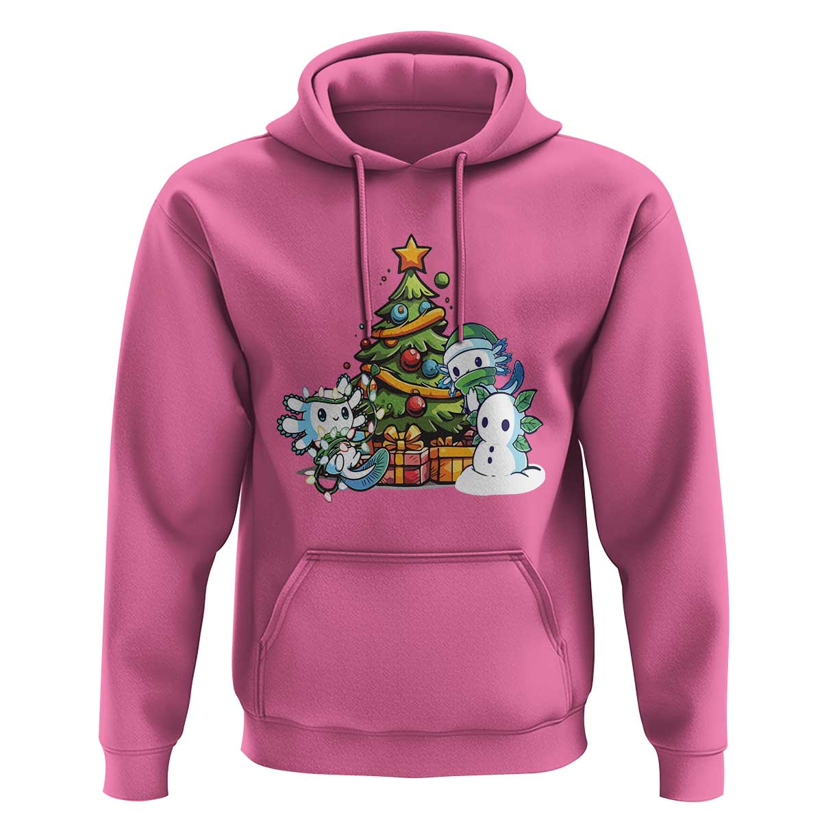 Cute Axolotl Christmas Tree Hoodie