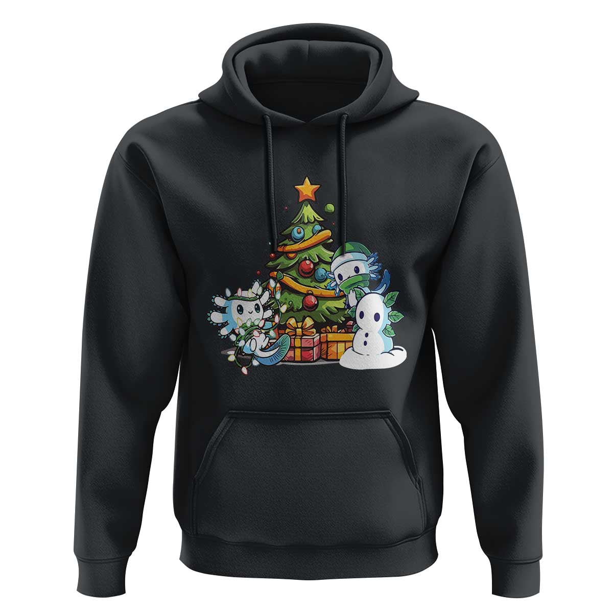 Cute Axolotl Christmas Tree Hoodie