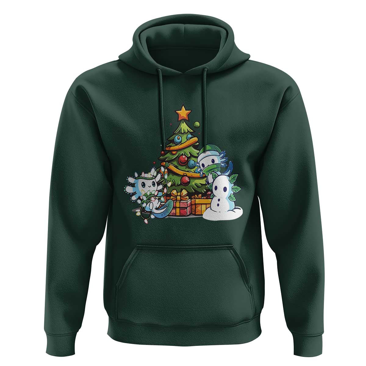 Cute Axolotl Christmas Tree Hoodie