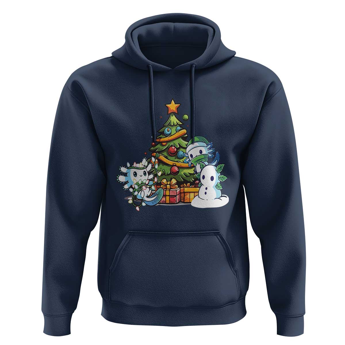 Cute Axolotl Christmas Tree Hoodie