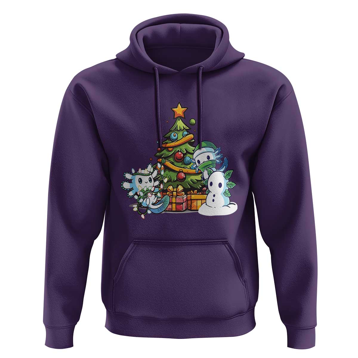Cute Axolotl Christmas Tree Hoodie