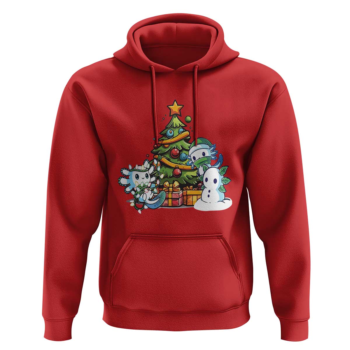 Cute Axolotl Christmas Tree Hoodie