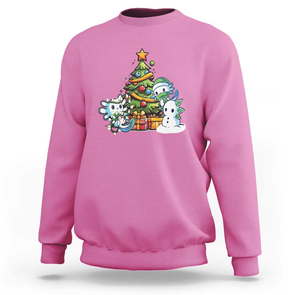 Cute Axolotl Christmas Tree Sweatshirt - Wonder Print Shop