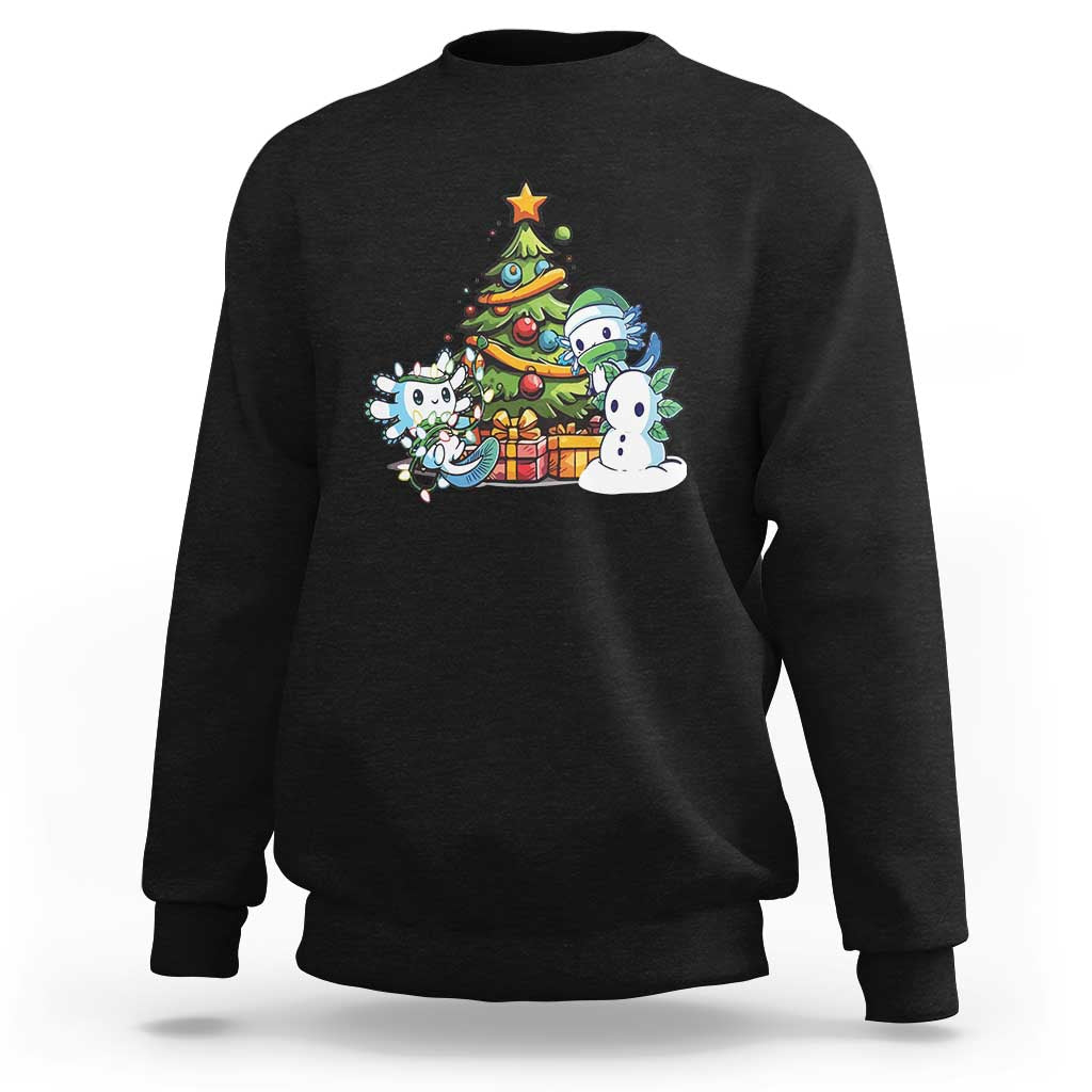 Cute Axolotl Christmas Tree Sweatshirt - Wonder Print Shop