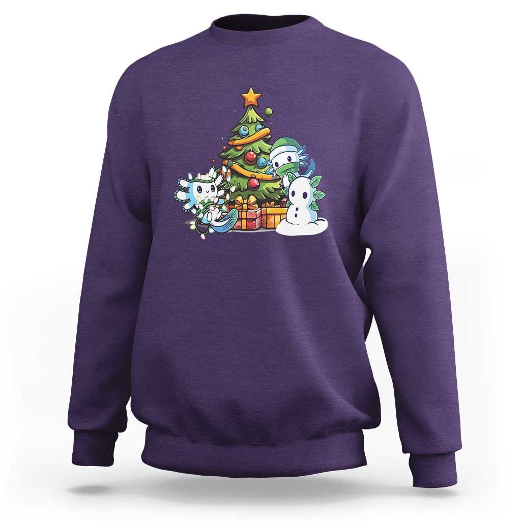 Cute Axolotl Christmas Tree Sweatshirt - Wonder Print Shop