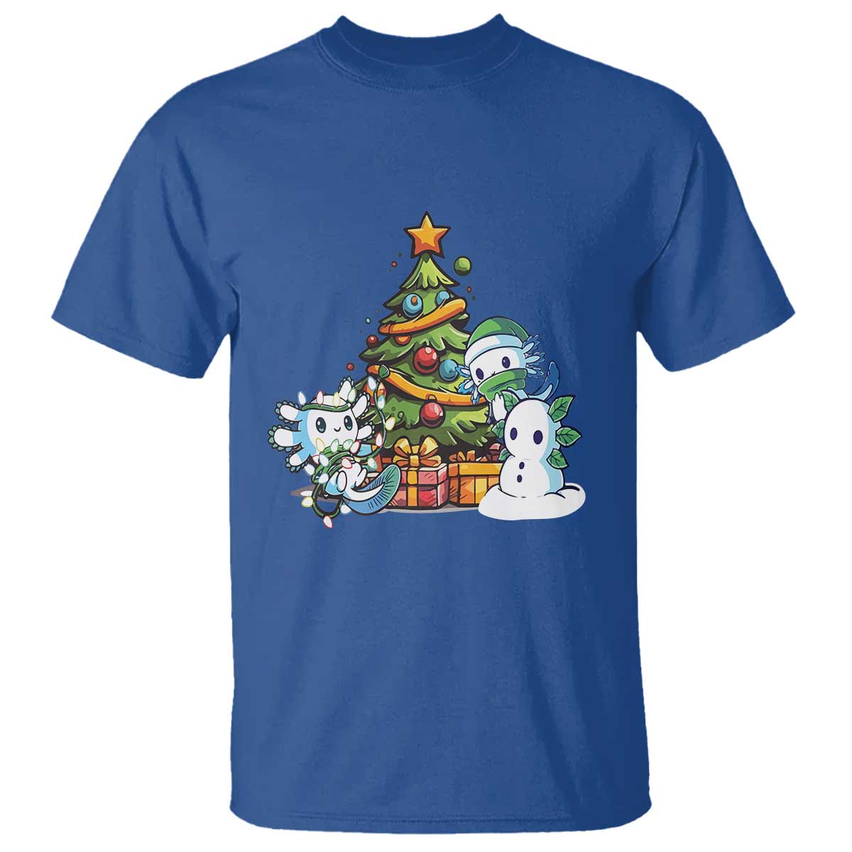 Cute Axolotl Christmas Tree T Shirt - Wonder Print Shop