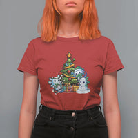 Cute Axolotl Christmas Tree T Shirt For Women - Wonder Print Shop