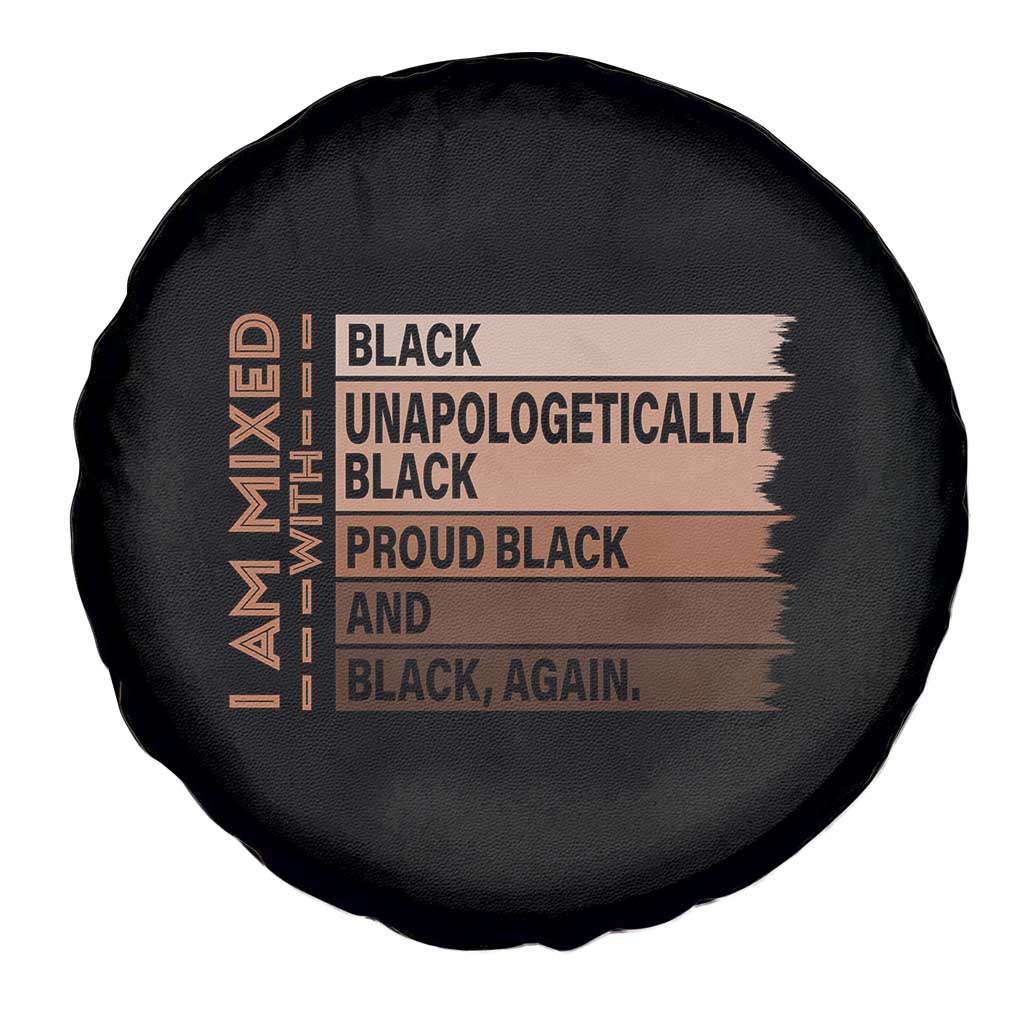 Melanin Pride Spare Tire Cover Yes I'm Mixed With Black TS09