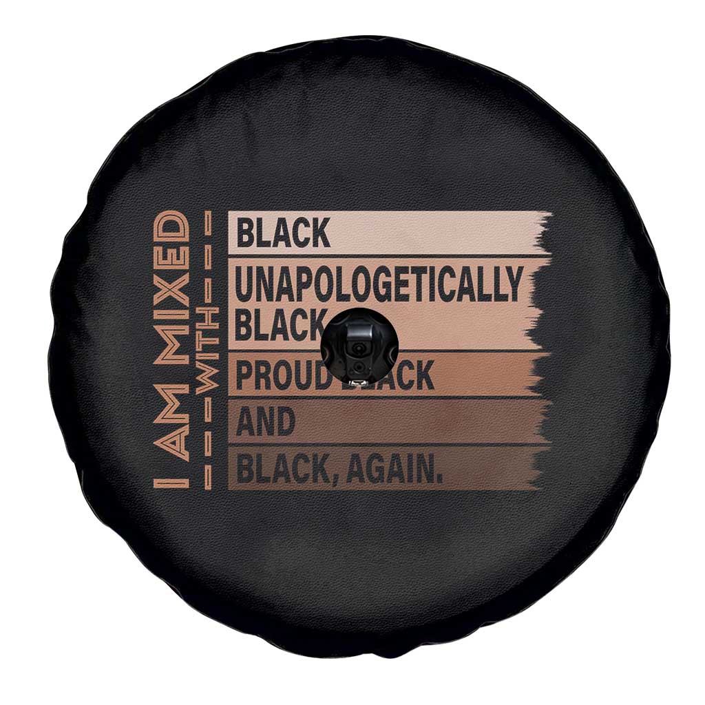 Melanin Pride Spare Tire Cover Yes I'm Mixed With Black TS09