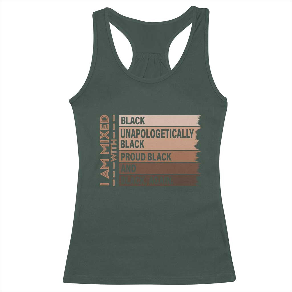 Melanin Pride Racerback Tank Top Yes I'm Mixed With Black TS09