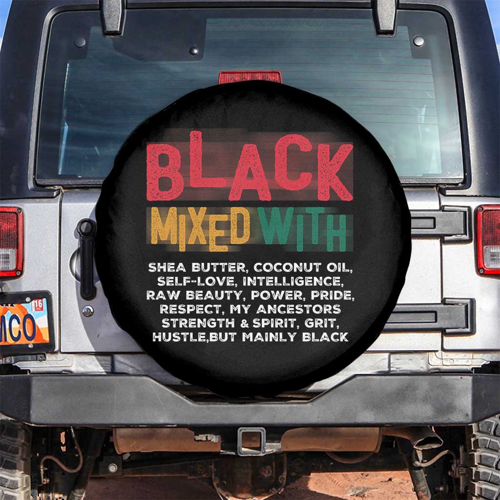 Funny Black Pride Spare Tire Cover Yes I'm Mixed With Black