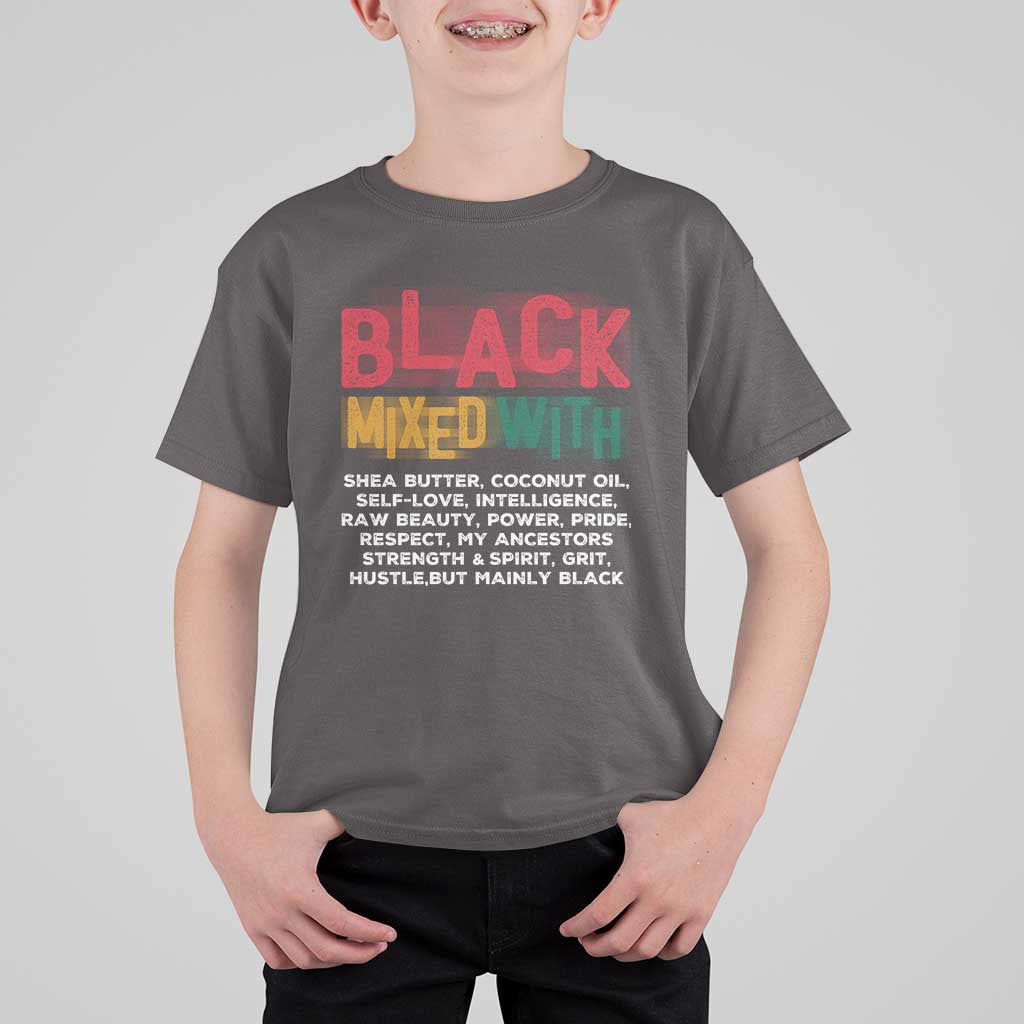 Funny Black Pride T Shirt For Kid Yes I'm Mixed With Black