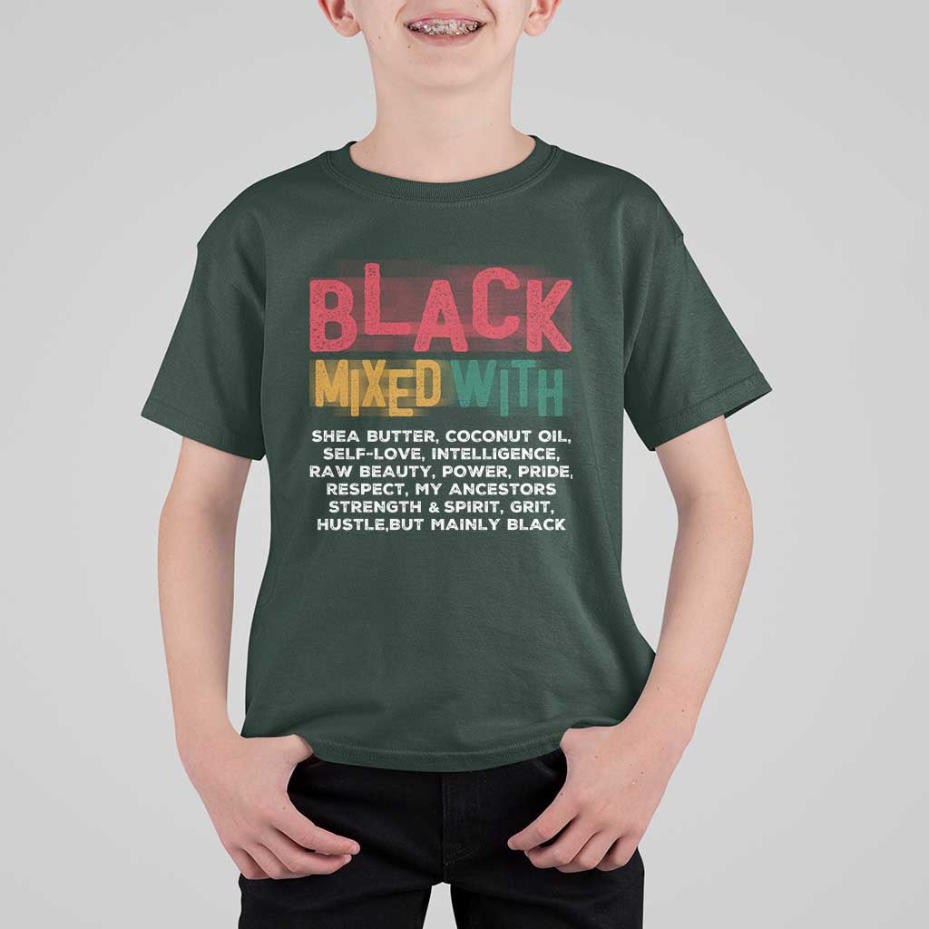 Funny Black Pride T Shirt For Kid Yes I'm Mixed With Black