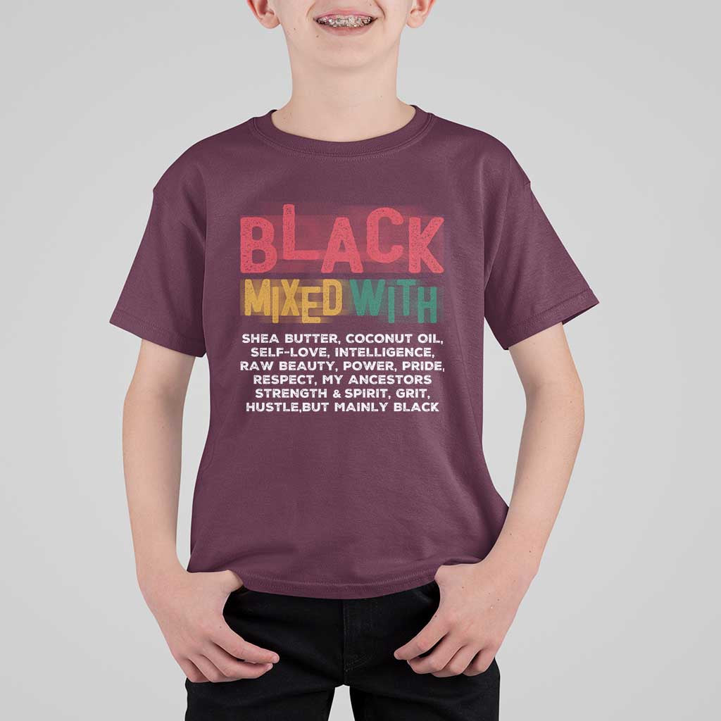 Funny Black Pride T Shirt For Kid Yes I'm Mixed With Black