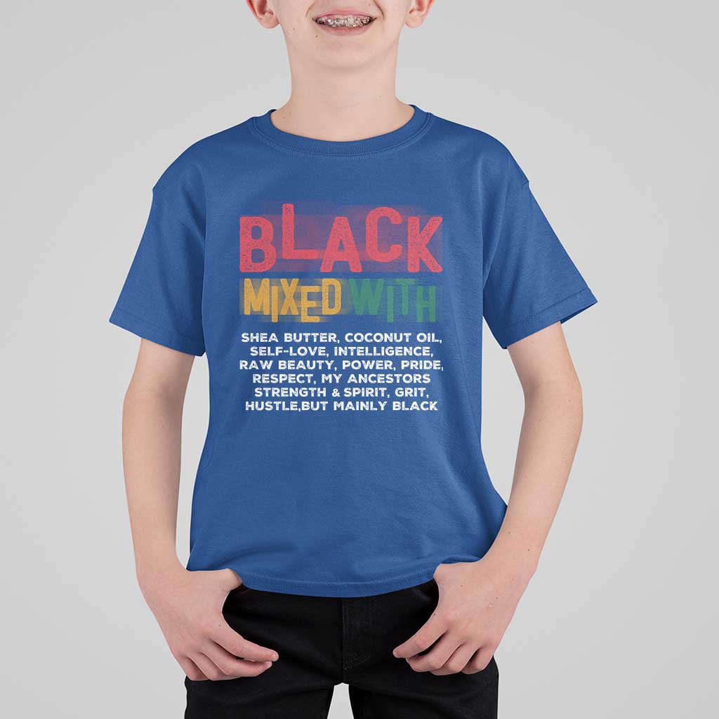 Funny Black Pride T Shirt For Kid Yes I'm Mixed With Black
