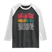 Funny Black Pride Raglan Shirt Yes I'm Mixed With Black