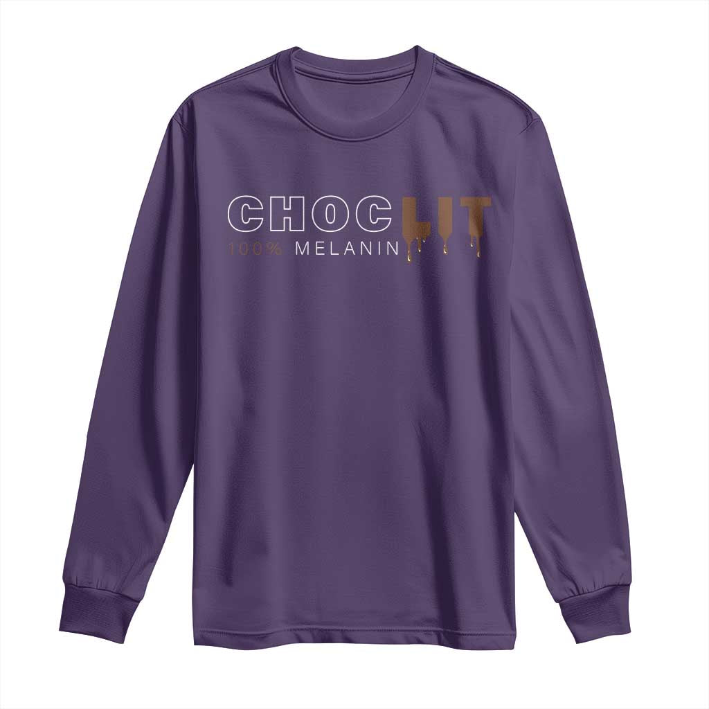 Black Pride Long Sleeve Shirt Choclit 100% Melanin African American