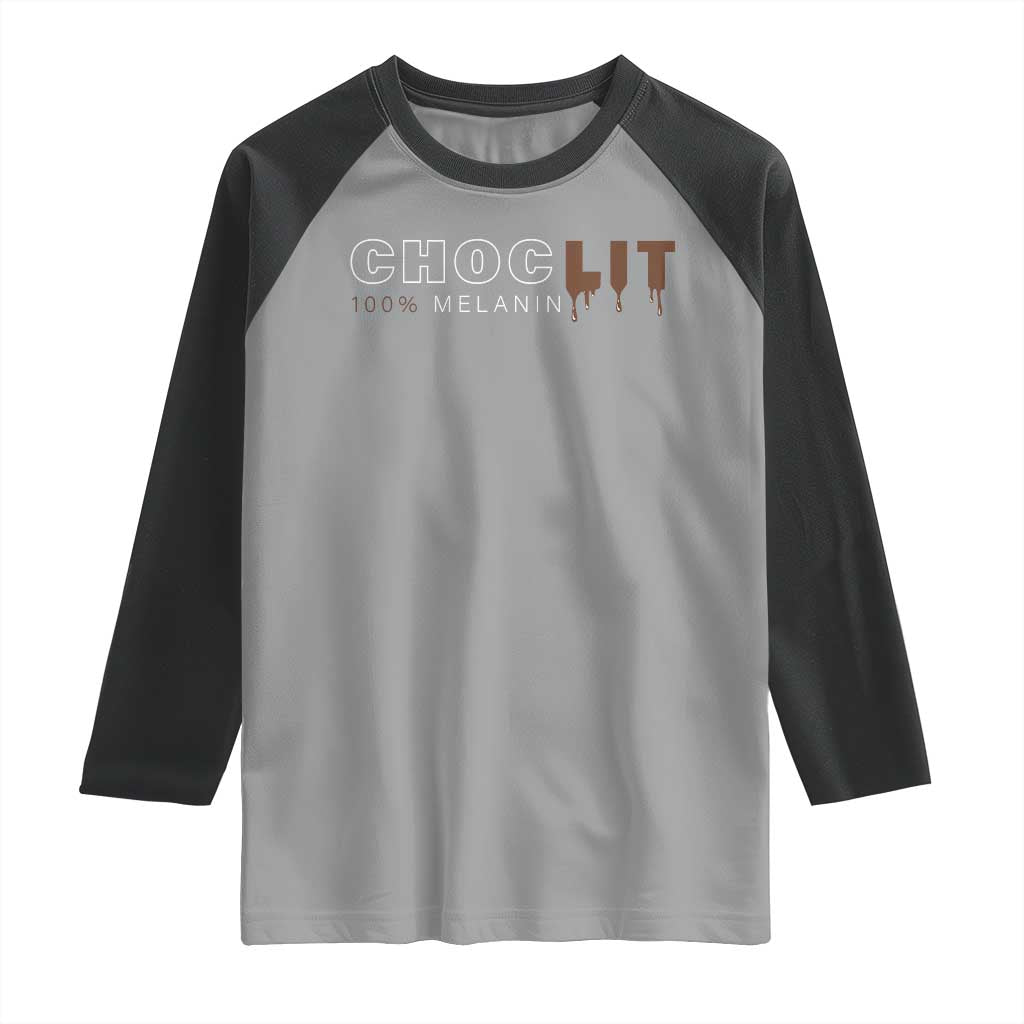 Black Pride Raglan Shirt Choclit 100% Melanin African American