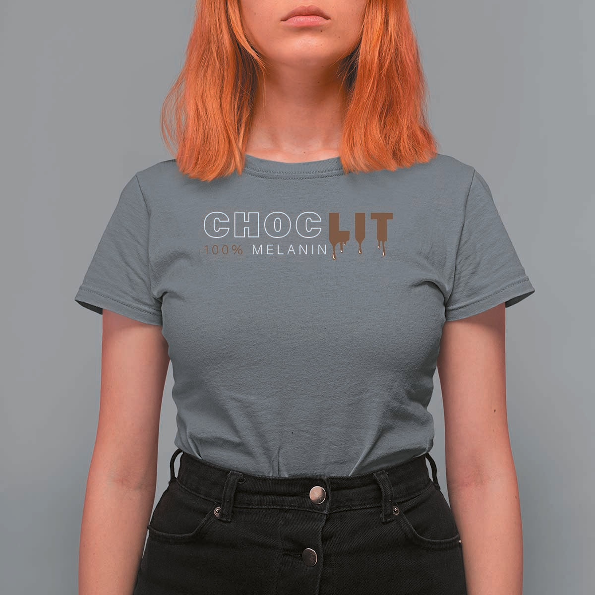 Black Pride T Shirt For Women Choclit 100% Melanin African American