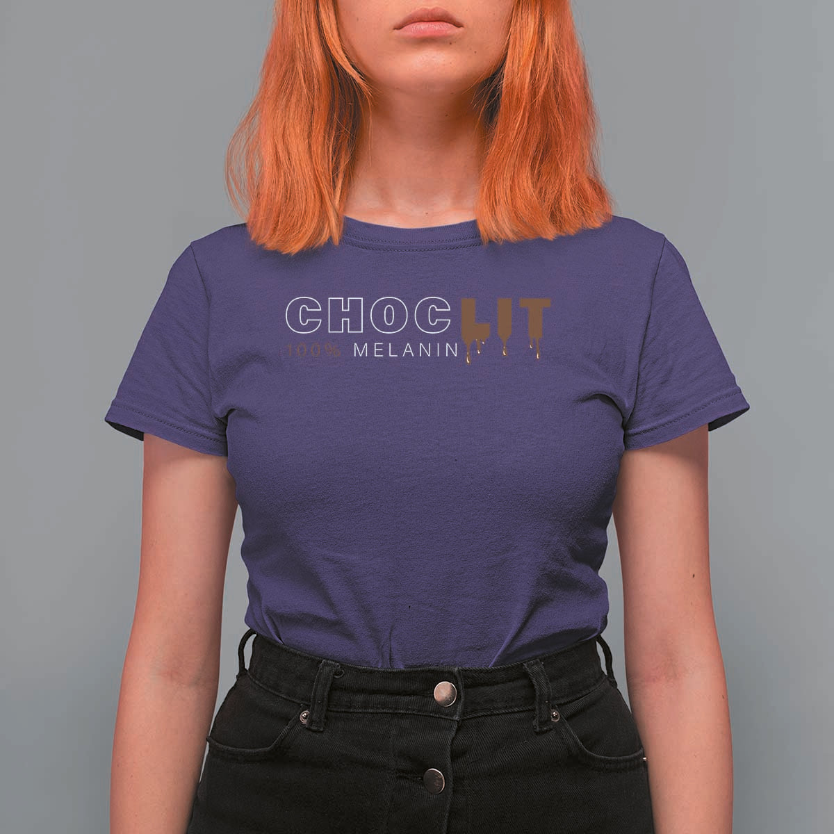 Black Pride T Shirt For Women Choclit 100% Melanin African American