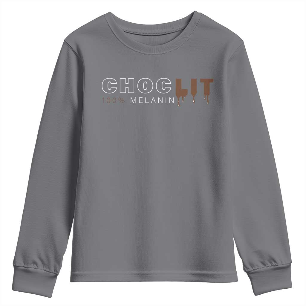 Black Pride Youth Sweatshirt Choclit 100% Melanin African American