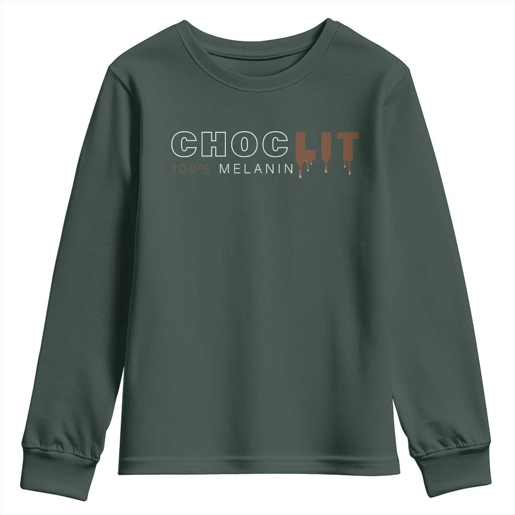 Black Pride Youth Sweatshirt Choclit 100% Melanin African American