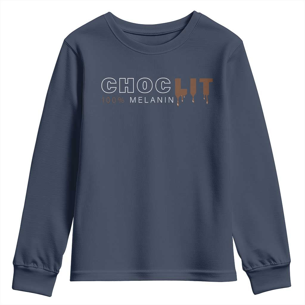 Black Pride Youth Sweatshirt Choclit 100% Melanin African American