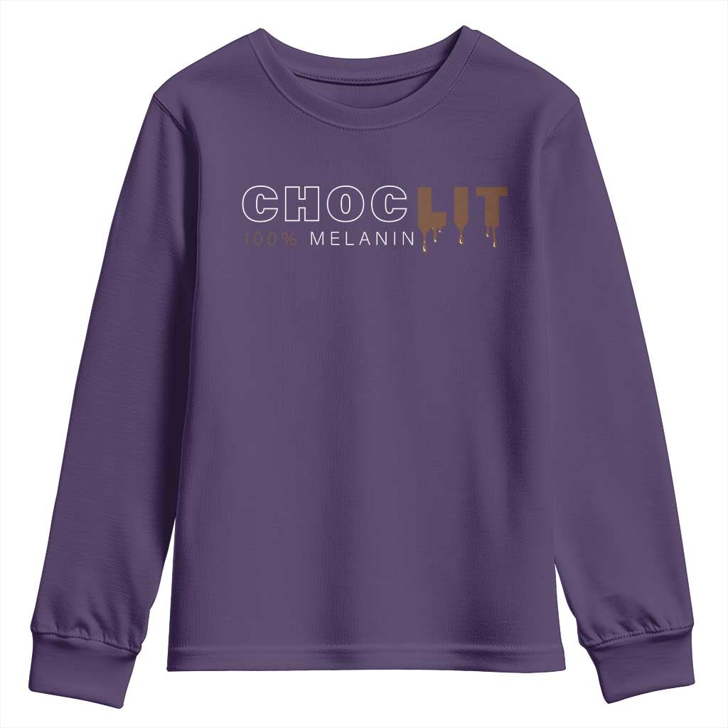 Black Pride Youth Sweatshirt Choclit 100% Melanin African American