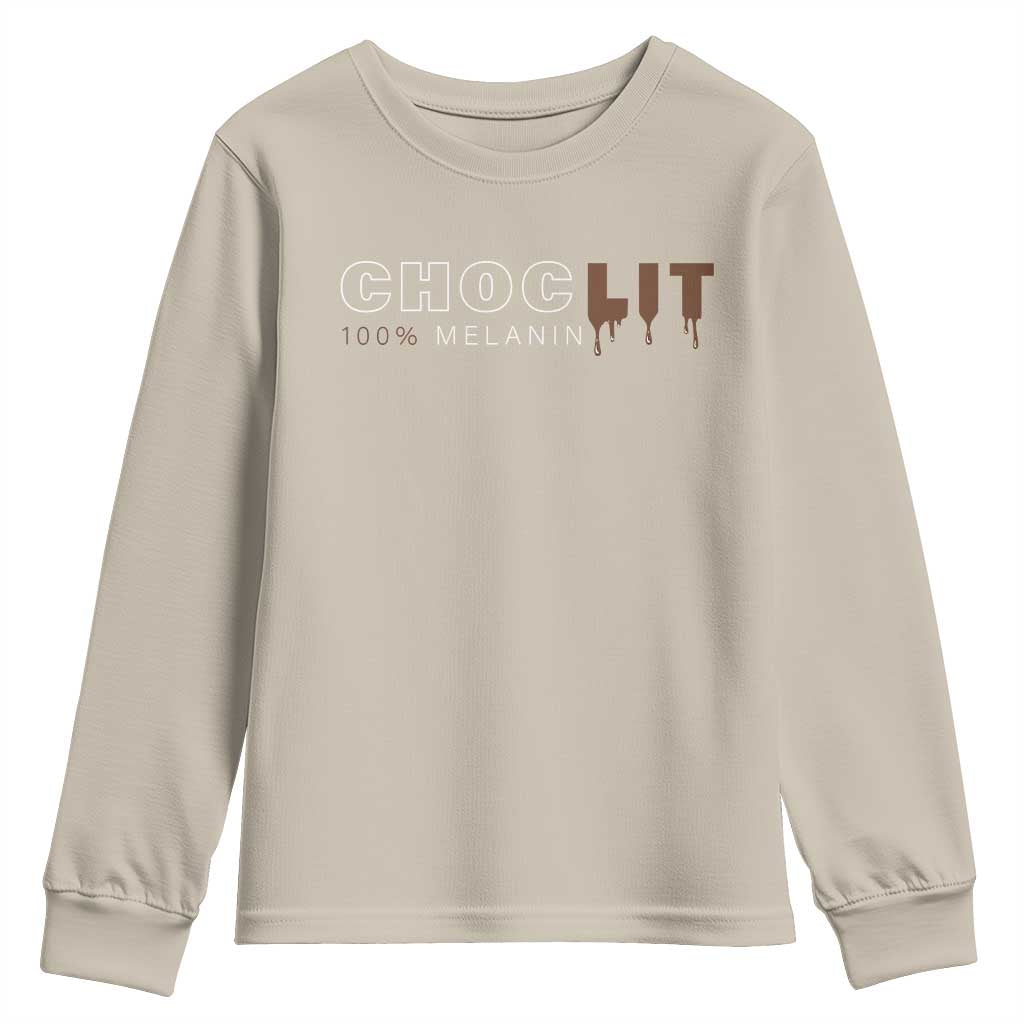 Black Pride Youth Sweatshirt Choclit 100% Melanin African American