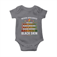 Black Pride Baby Onesie Never Apologize For Your Blackness Black History Month