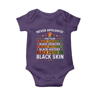 Black Pride Baby Onesie Never Apologize For Your Blackness Black History Month
