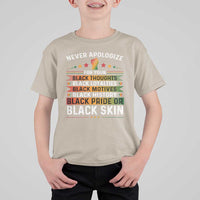 Black Pride T Shirt For Kid Never Apologize For Your Blackness Black History Month