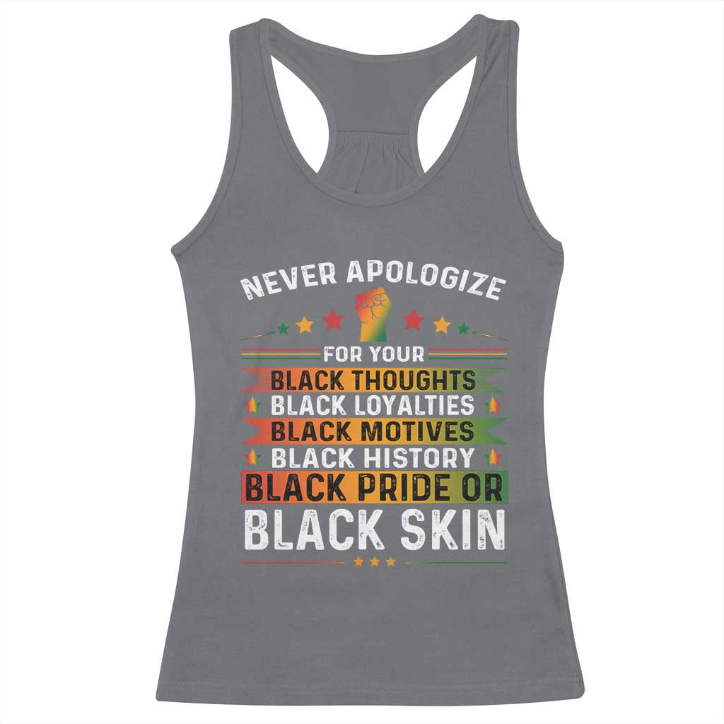 Black Pride Racerback Tank Top Never Apologize For Your Blackness Black History Month