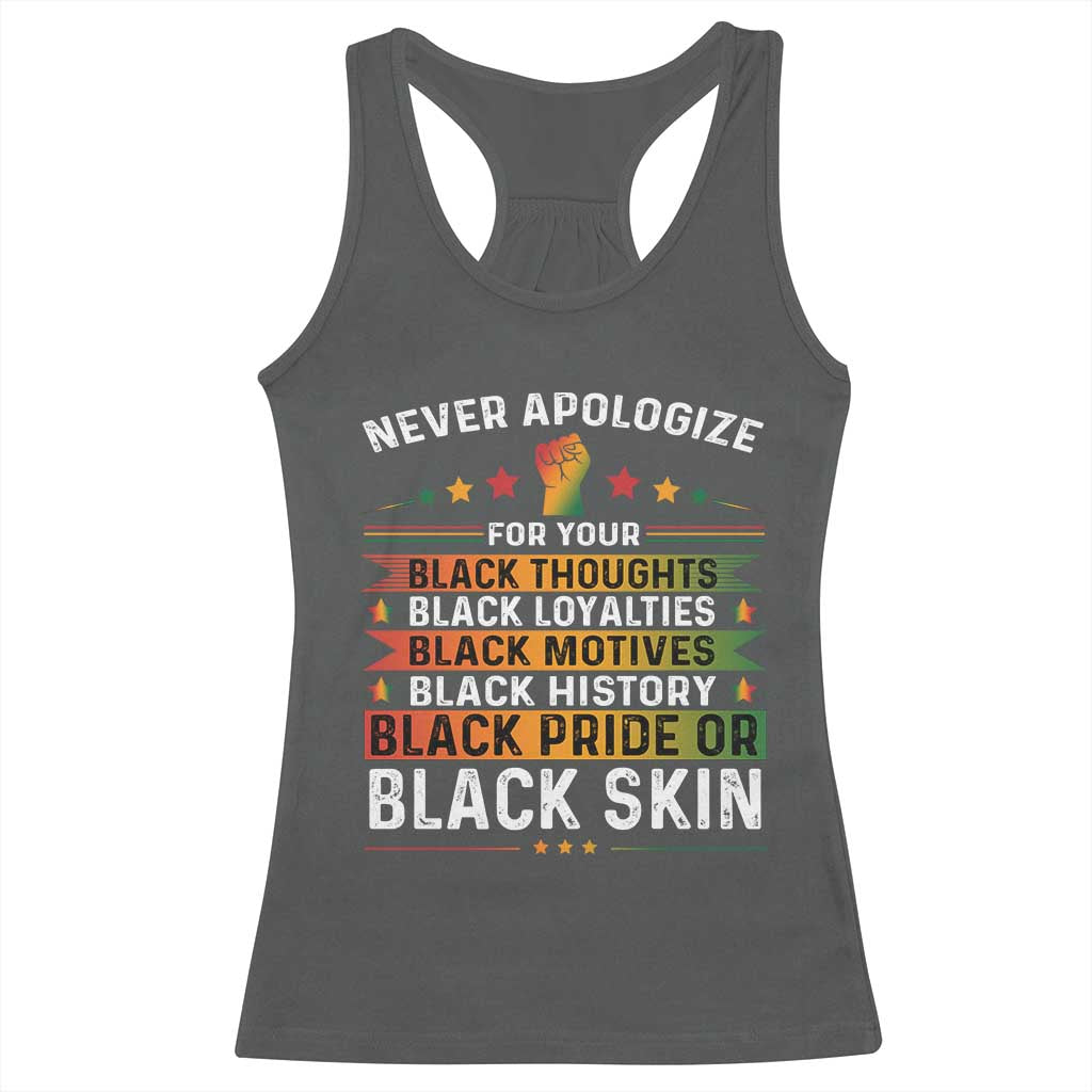 Black Pride Racerback Tank Top Never Apologize For Your Blackness Black History Month