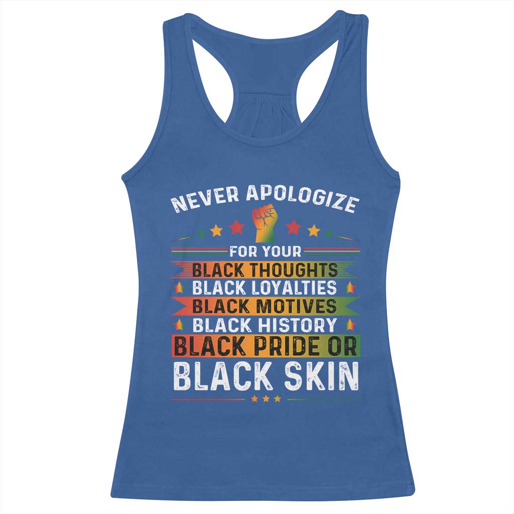 Black Pride Racerback Tank Top Never Apologize For Your Blackness Black History Month