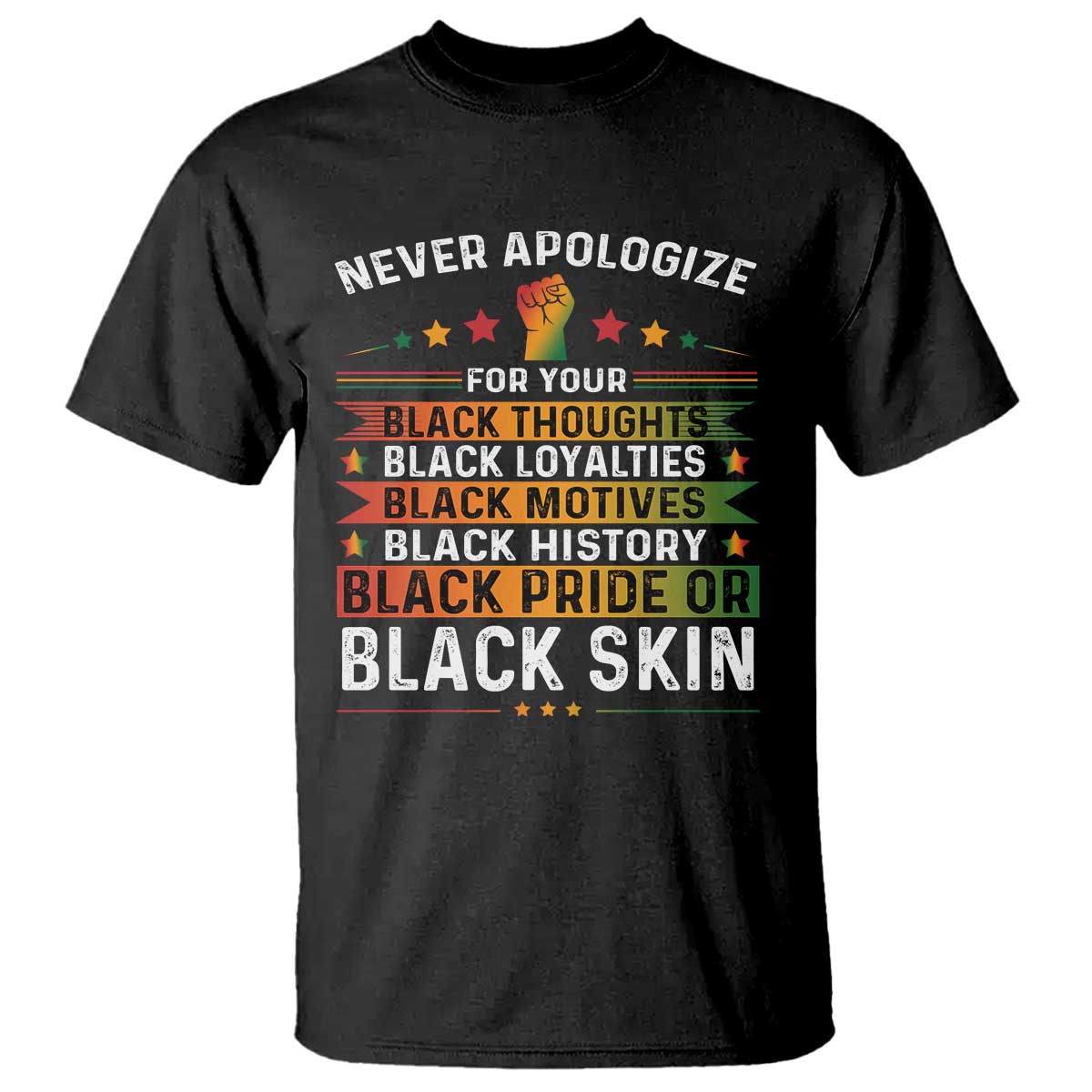 Black Pride T Shirt Never Apologize For Your Blackness Black History Month