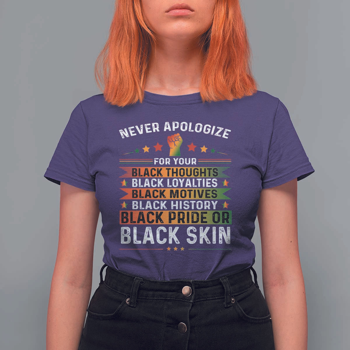 Black Pride T Shirt For Women Never Apologize For Your Blackness Black History Month