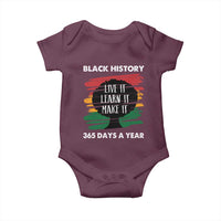 Black History Inspirational Baby Onesie Live It Learn It Make It
