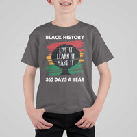 Black History Inspirational T Shirt For Kid Live It Learn It Make It