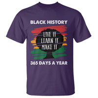 Black History Inspirational T Shirt Live It Learn It Make It