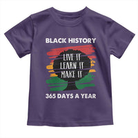 Black History Inspirational Toddler T Shirt Live It Learn It Make It