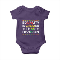 Black History Month Baby Onesie Equality Is Greater Than Division