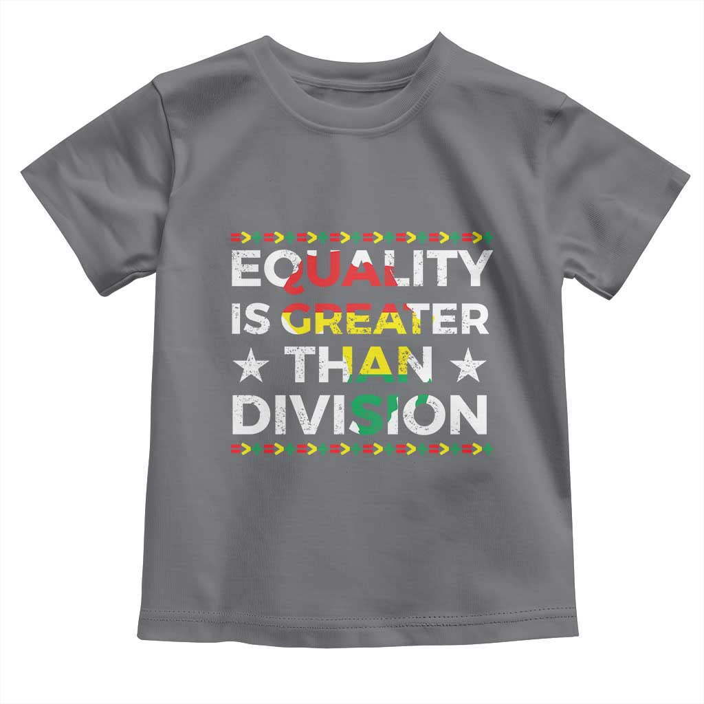 Black History Month Toddler T Shirt Equality Is Greater Than Division