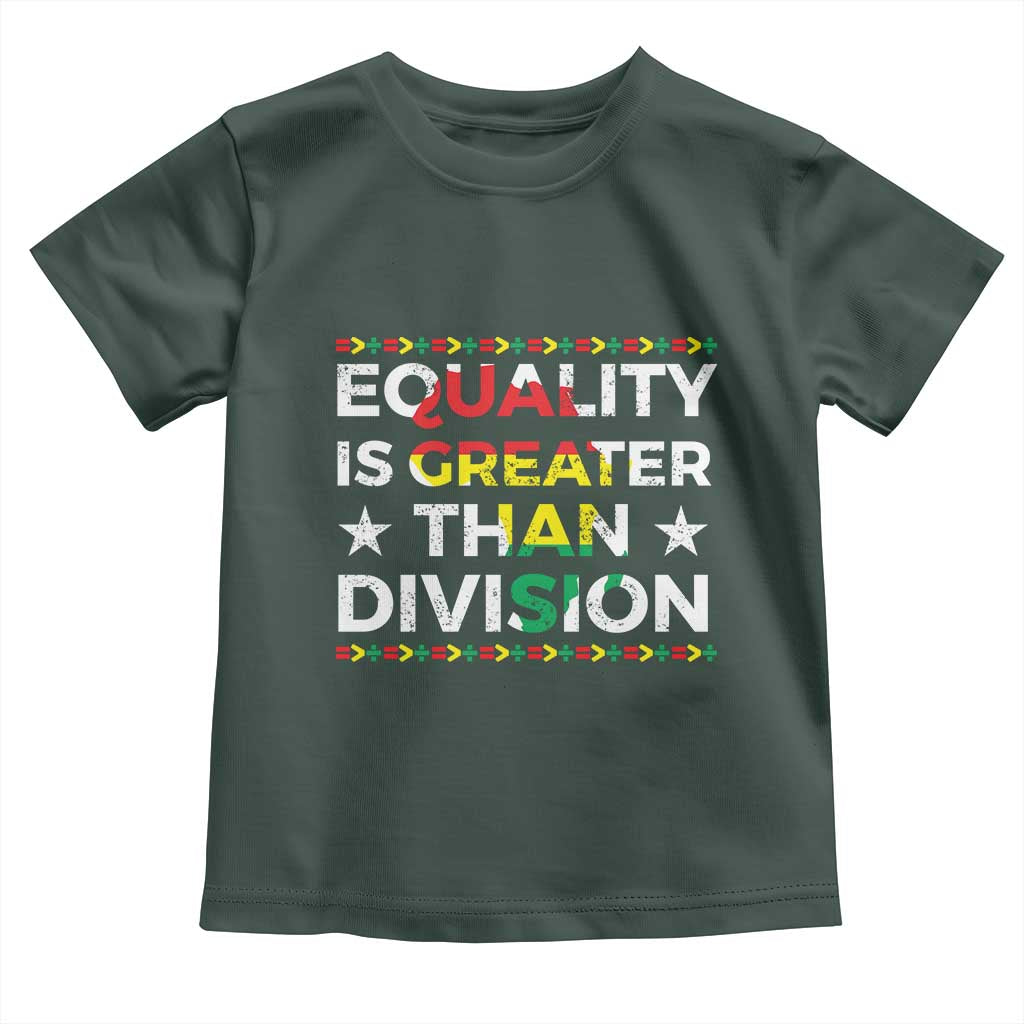 Black History Month Toddler T Shirt Equality Is Greater Than Division