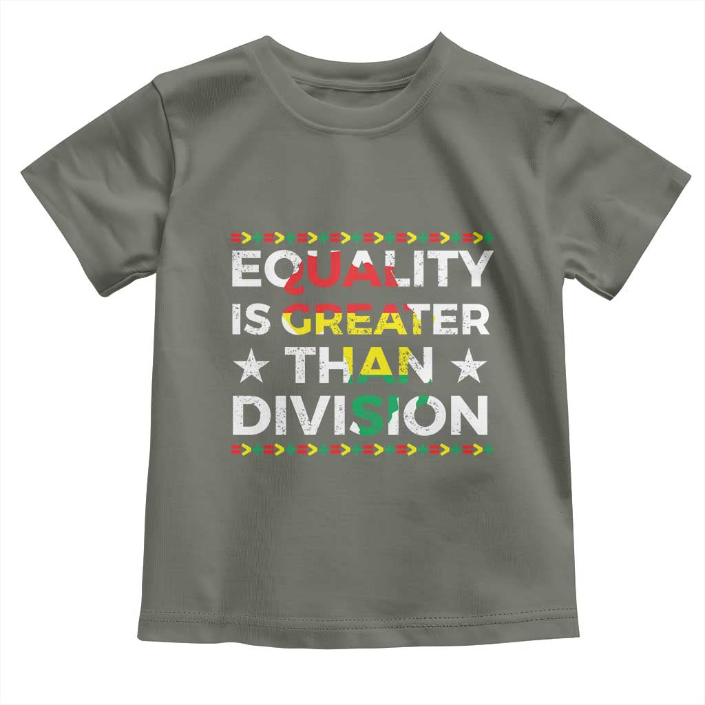 Black History Month Toddler T Shirt Equality Is Greater Than Division