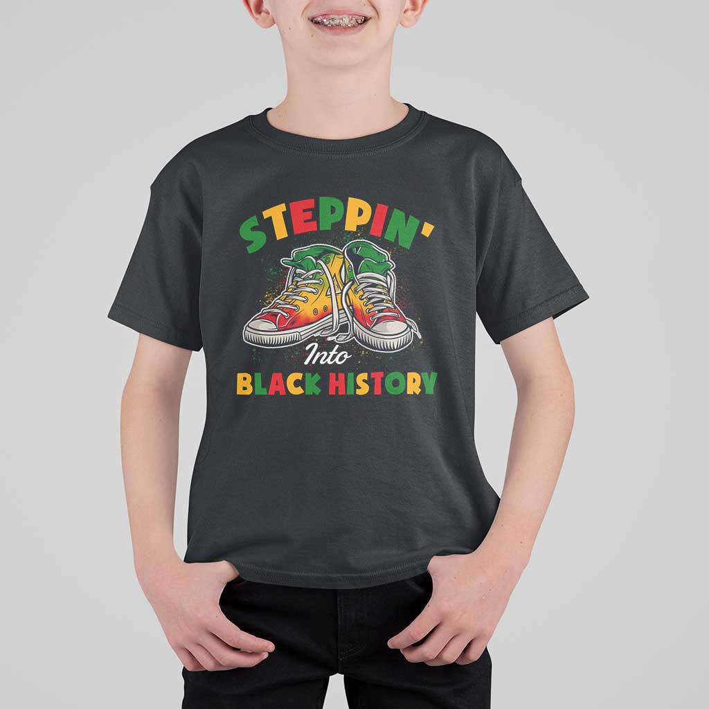 Stepping Into Black History Month T Shirt For Kid