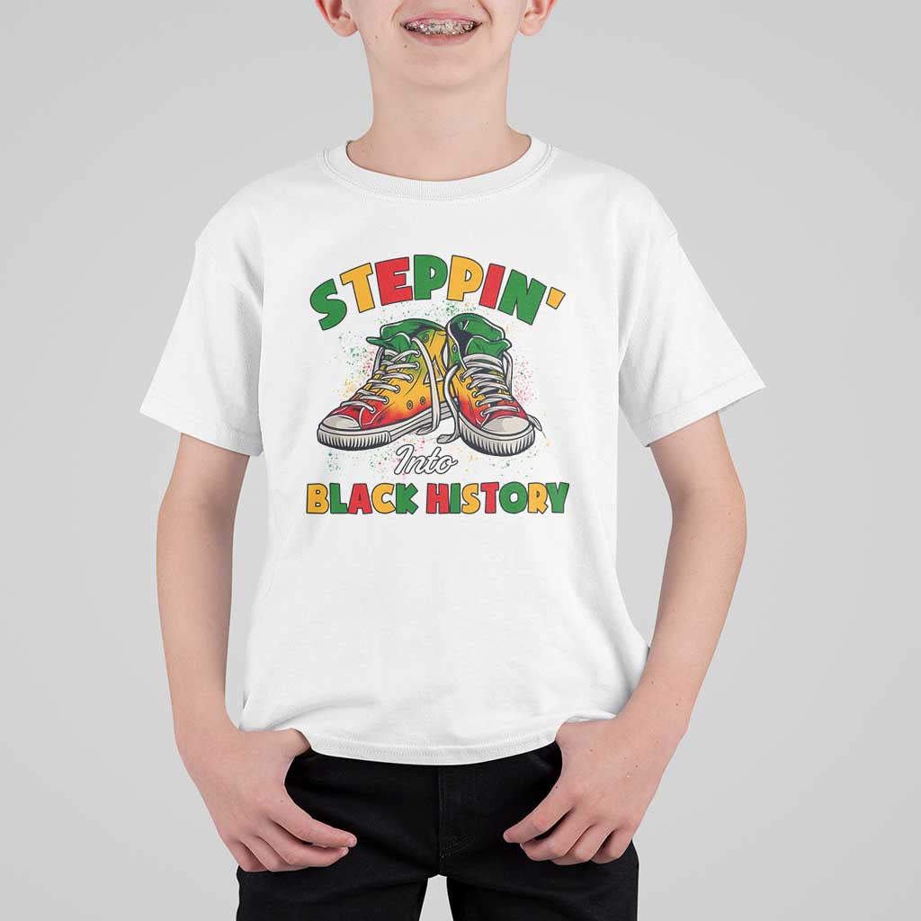 Stepping Into Black History Month T Shirt For Kid