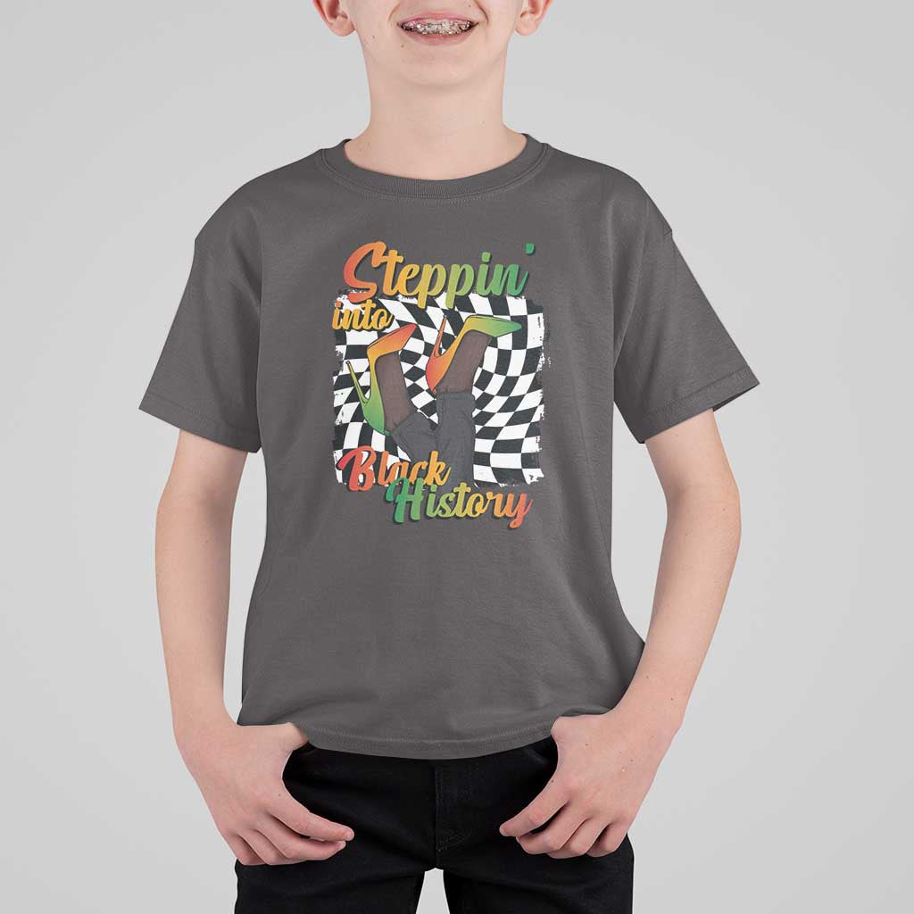 Stepping Into Black History Month T Shirt For Kid African American Women Melanin Pride